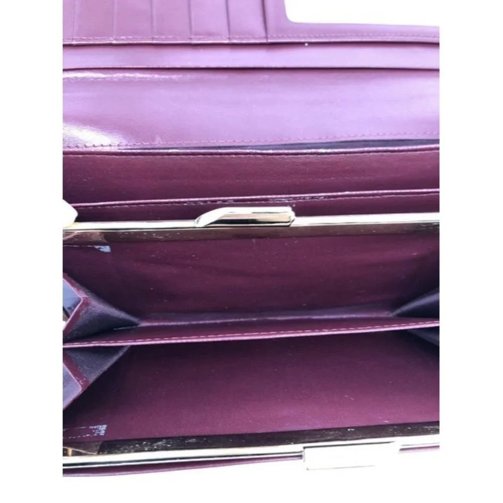 Dior Dark Red Oblique Trotter Print Logo Embossed Leather Wallet